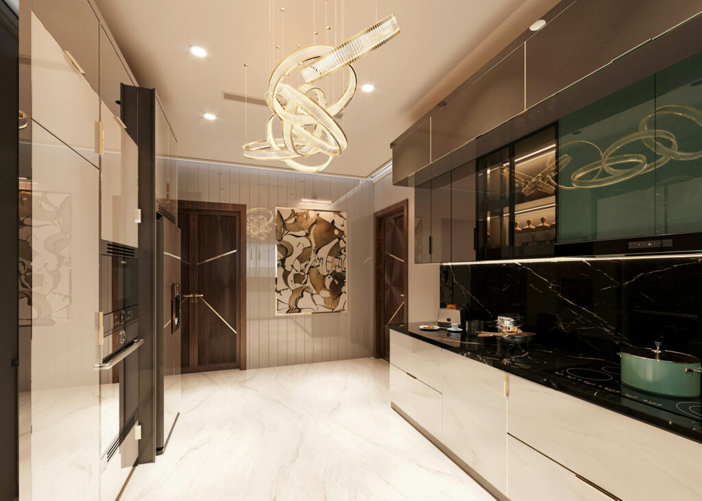 modern kitchen renovation Vancouver with elegant lighting