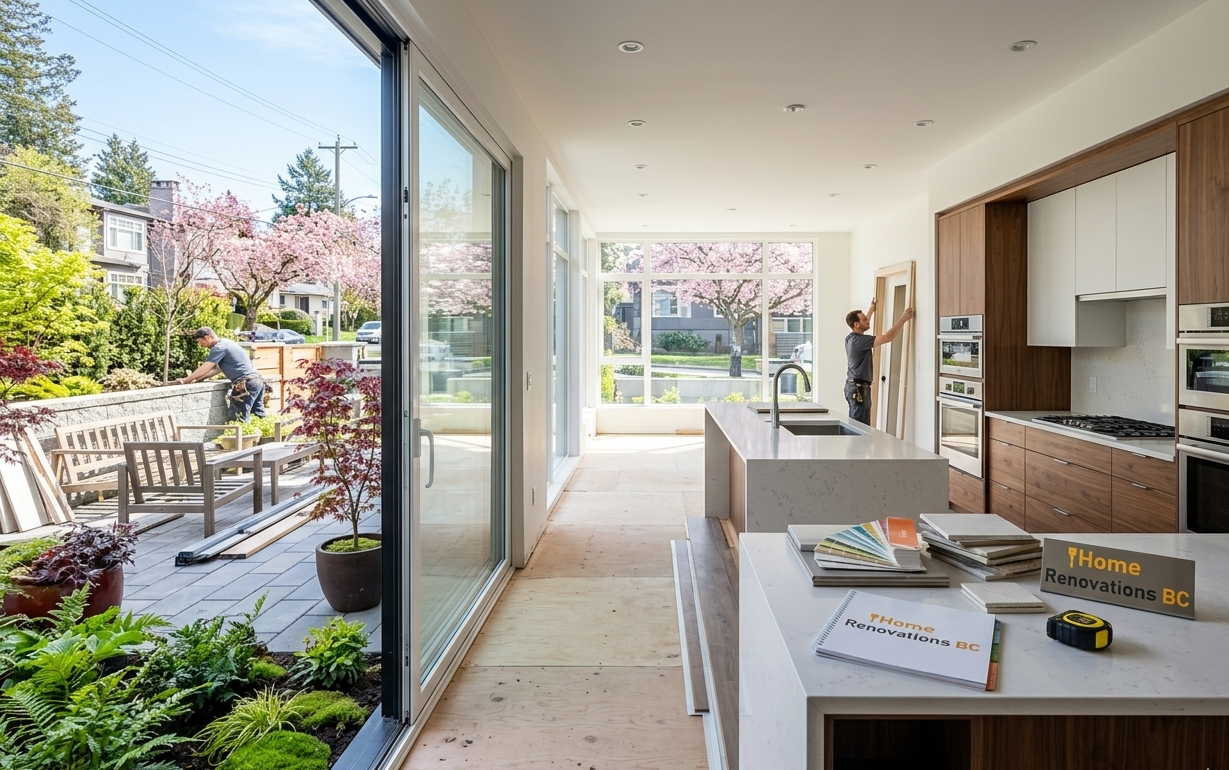 Home renovations Vancouver modern spring upgrade with kitchen remodel and outdoor patio space