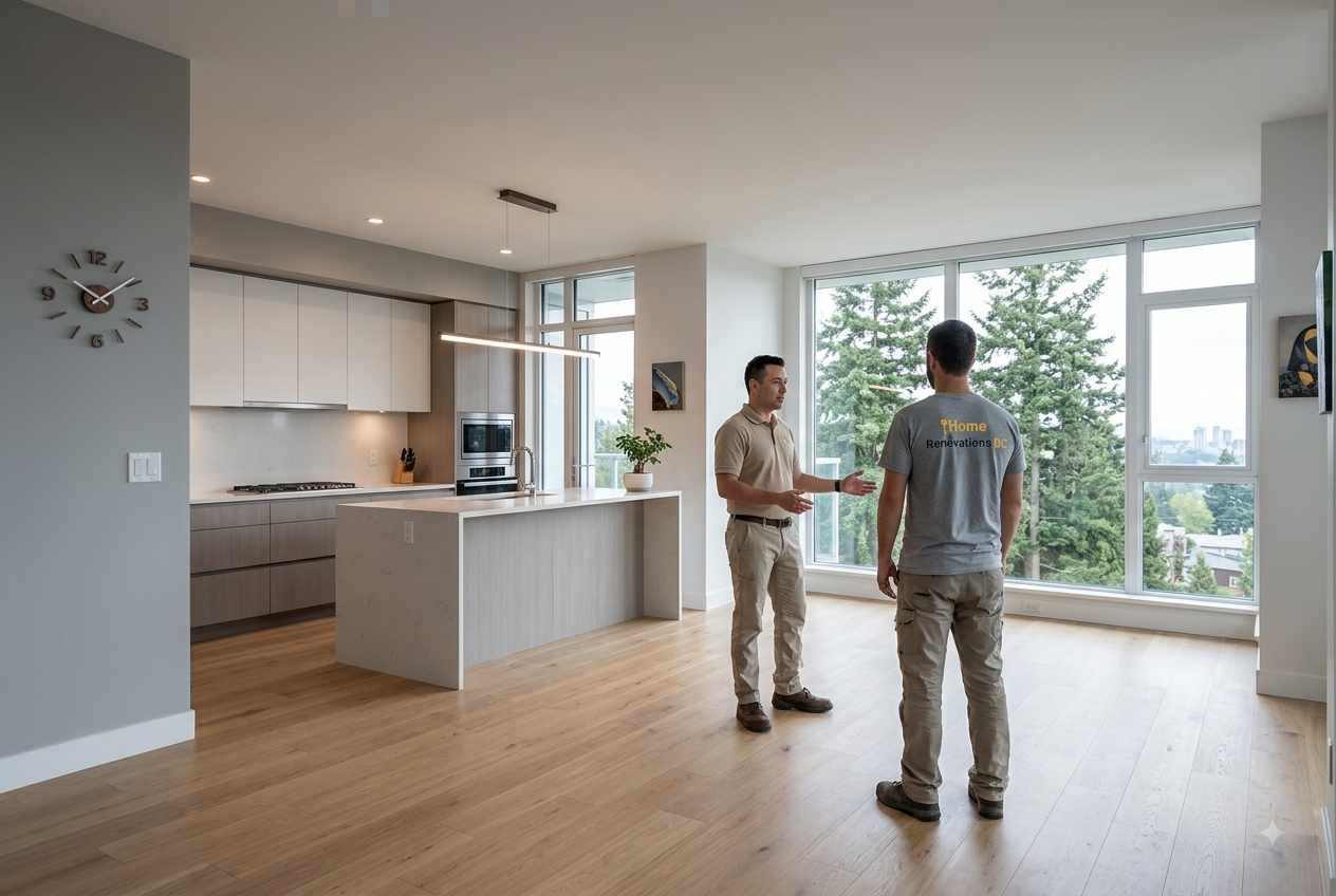 Home Renovation Vancouver with contractors in a completed modern home