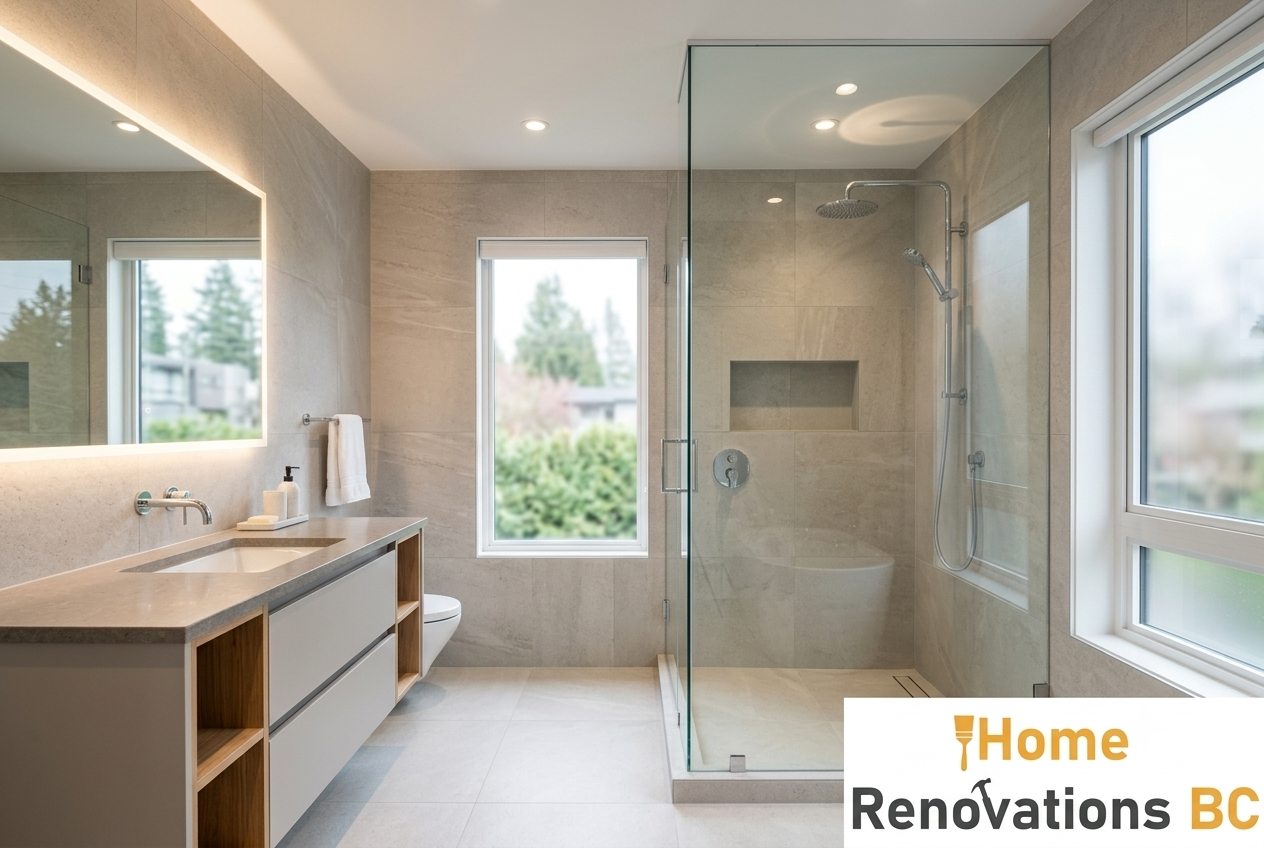 Modern waterproof bathroom renovation in Vancouver home