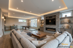 Modern luxury basement renovation in Vancouver