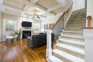 living room show full home renovation in Vancouver